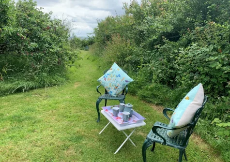 The incredibly spacious enclosed garden & outdoor sitting area at Penhill Tack Room, Fremington