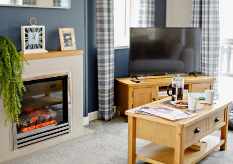 The living area at Penmarlam Lodge, Lanteglos