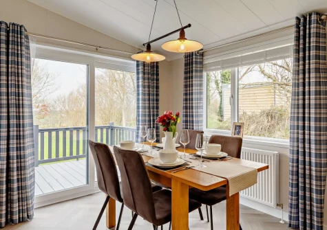 The dining area at Penmarlam Lodge, Lanteglos