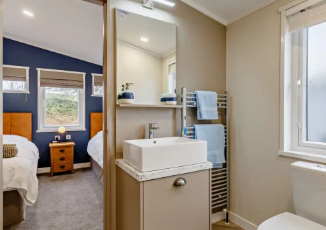 Bedroom #2 en-suite shower room at Penmarlam Lodge, Lanteglos