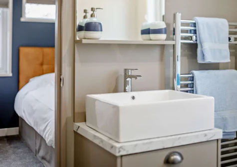 Bedroom #2 en-suite shower room at Penmarlam Lodge, Lanteglos