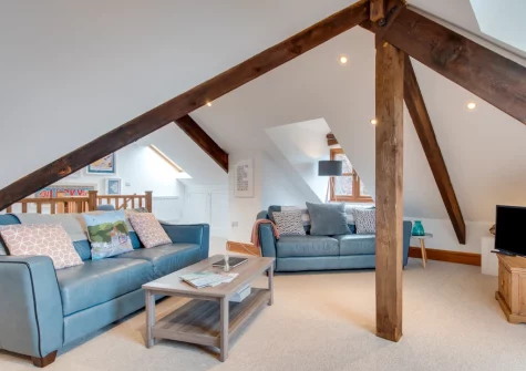 The living room at Penthouse Channel View, Lynton