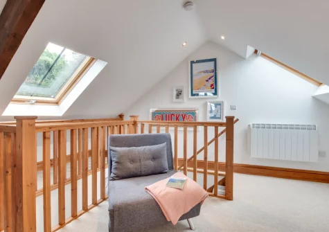 The living room at Penthouse Channel View, Lynton