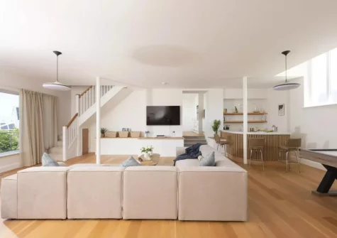 The living room at Pentire Beach House, Newquay