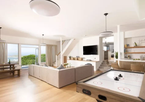 The living room at Pentire Beach House, Newquay