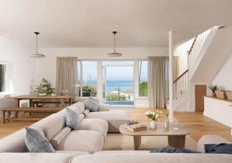 The living room at Pentire Beach House, Newquay