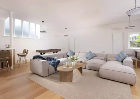 The living room at Pentire Beach House, Newquay