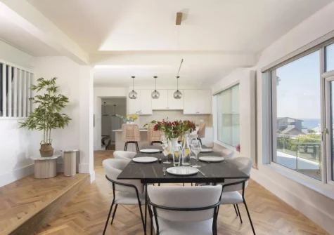 The dining area at Pentire Beach House, Newquay