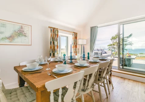 The dining area at Pentire, Trevone