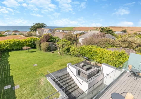 The patio, barbecue area, outdoor sitting area & garden at Pentire, Trevone