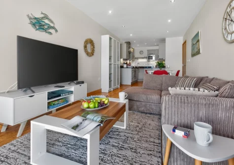The living area at Pentire View, Newquay