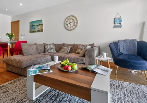 The living area at Pentire View, Newquay