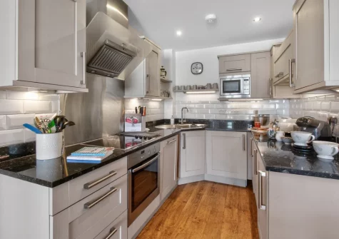 The kitchen at Pentire View, Newquay