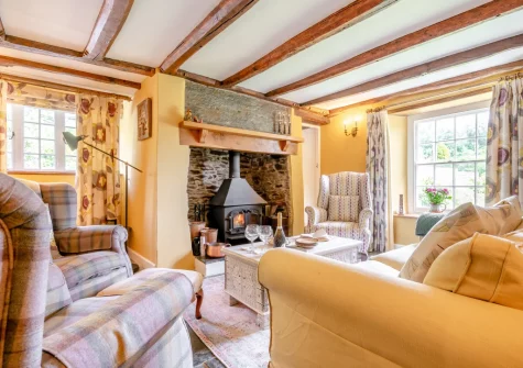 The living room at Penvith Farmhouse, Saint Martin-by-Looe