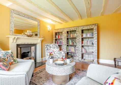 The reading room at Penvith Farmhouse, Saint Martin-by-Looe
