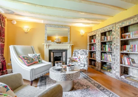 The reading room at Penvith Farmhouse, Saint Martin-by-Looe