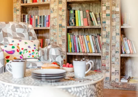 The reading room at Penvith Farmhouse, Saint Martin-by-Looe