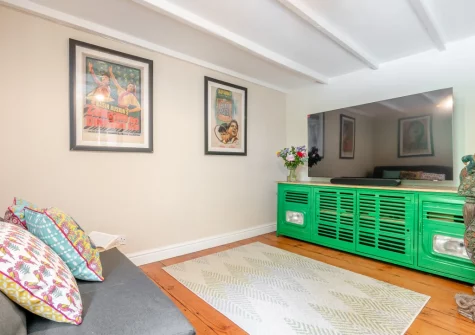 The film room at Penvith Farmhouse, Saint Martin-by-Looe
