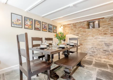 The dining room at Penvith Farmhouse, Saint Martin-by-Looe