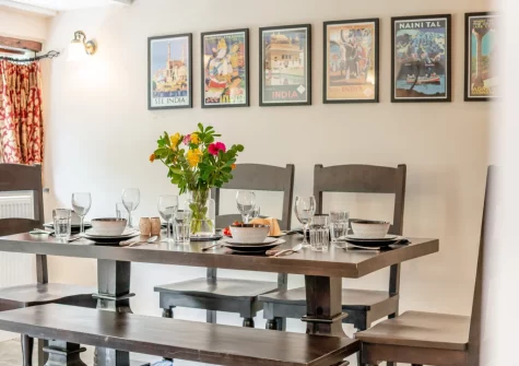 The dining room at Penvith Farmhouse, Saint Martin-by-Looe