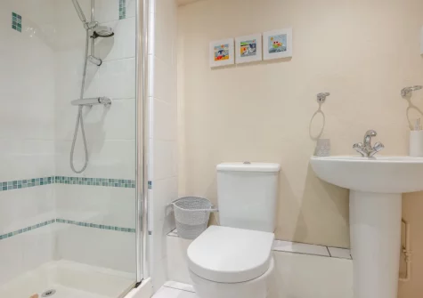The first shower room at Penvith Farmhouse, Saint Martin-by-Looe