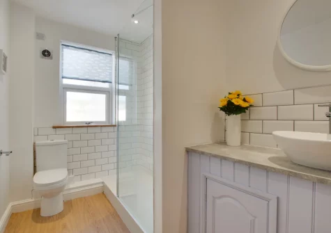 The shower room at Penwhine, St Merryn