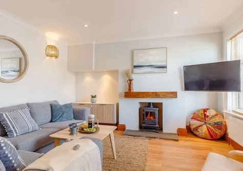 The living room at Penwick Cottage, Bude