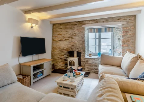 The living room at Petroc, Looe