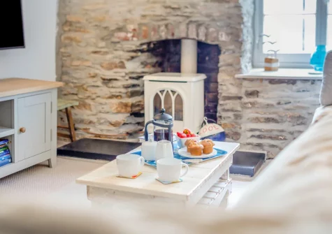 The living room at Petroc, Looe