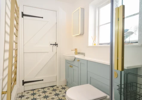 The shower room at Petroc, Looe