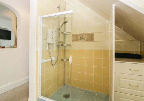The shower room at Pier View, Paignton