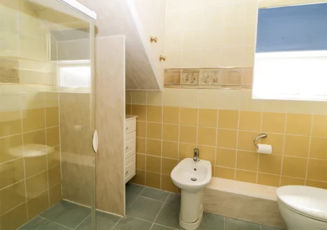 The shower room at Pier View, Paignton