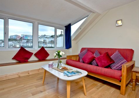 The living area at Pilgrims Cottage, Brixham