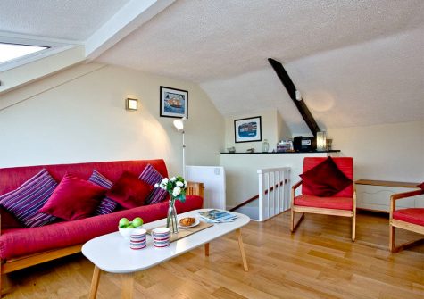 The living area at Pilgrims Cottage, Brixham