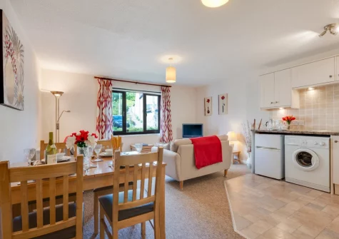 The kitchen & dining area at Pioneer Apartment No 7, Beer