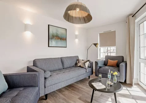 The living area at Pippacott, Croyde Bay