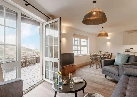The living area at Pippacott, Croyde Bay