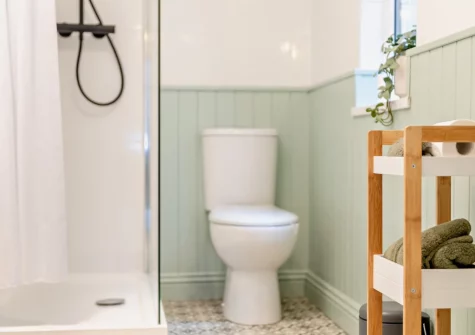 The shower room at Pippin Cottage, Dawlish