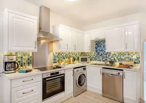 The kitchen at Piran Cottage, Mevagissey
