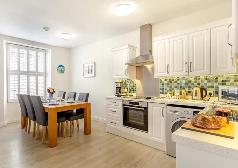 The kitchen & dining area at Piran Cottage, Mevagissey