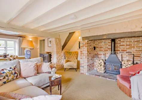 The living room at Pitt Cottage, Branscombe