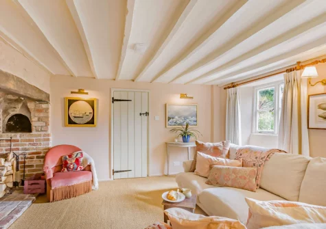 The living room at Pitt Cottage, Branscombe