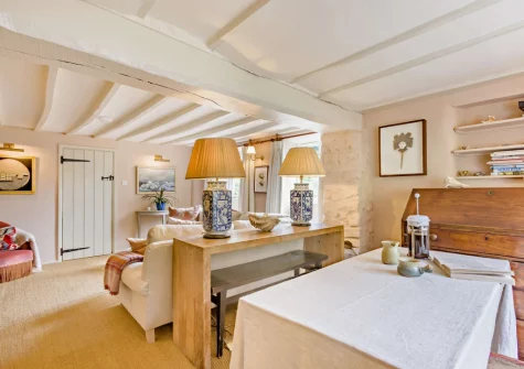 The living room at Pitt Cottage, Branscombe