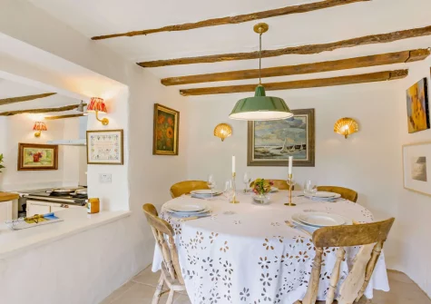 The dining area at Pitt Cottage, Branscombe
