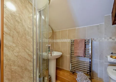 Bedroom #1 en-suite shower room at Ploughmans Retreat, Kilkhampton