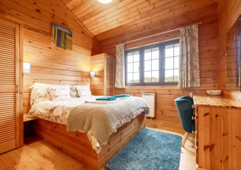 Bedroom #1 at Plover Lodge 13 at Clovelly Lakes, Higher Clovelly