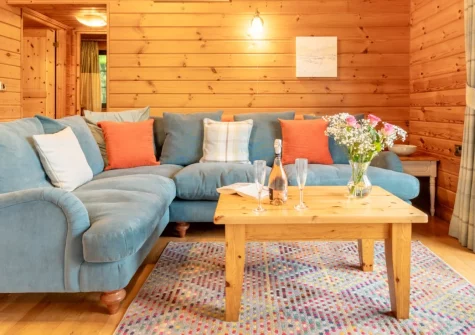 Plover Lodge 13 at Clovelly Lakes, Higher Clovelly is a peaceful waterside retreat set within 320 acres of Devon farmland, featuring five fishing lakes, woodland walks, and a balcony overlooking tranquil waters, close to dramatic coastal paths.