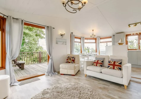 The living area at Plymouth Sound View, Millbrook