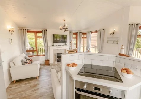 The living area & kitchen at Plymouth Sound View, Millbrook