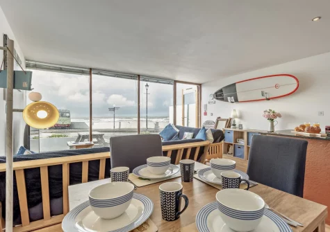 The dining area at Point Break, Westward Ho!
